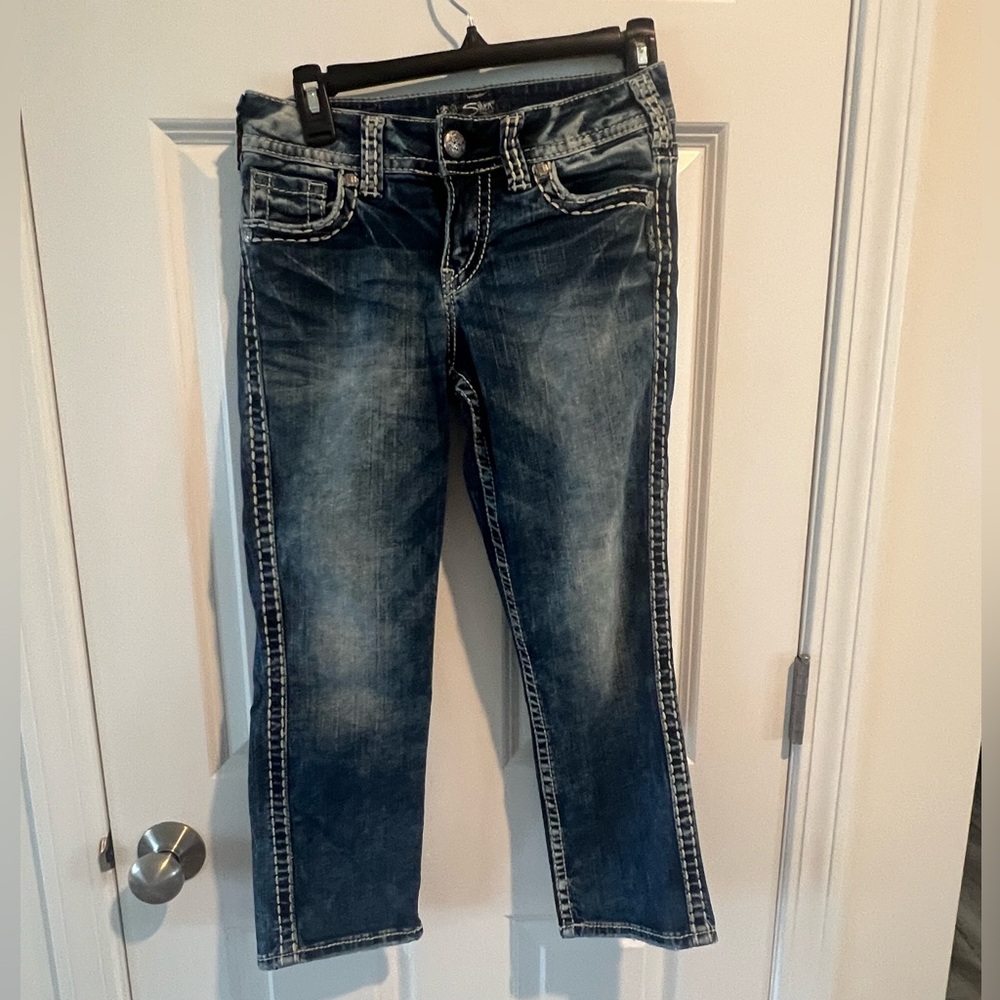 Silver Jeans Dark Blue Straight Leg Women's Jeans